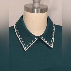 Kate Spade - knit Ponte Holiday embellished collar dress